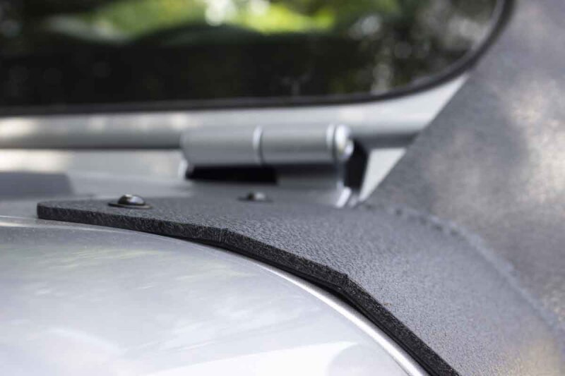 Jeep Wrangler Light Mounting Brackets - Windshield - Fishbone Offroad - Black Textured Powder Coat - `18-`27